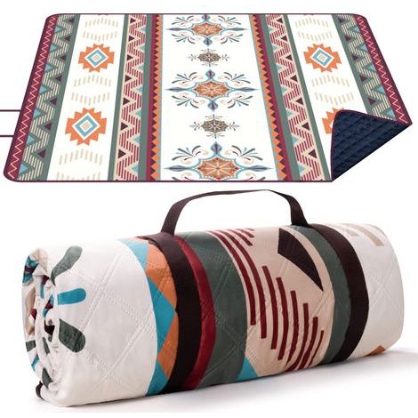 Couverture de Pique-Nique Boho, 150x200cm Couverture de Plage sans Sable, Portable, Lavable Couverture de Pique-Nique pour Plage sèche, BBQ, randonnée, Voyage Couverture de Camping (1/5)