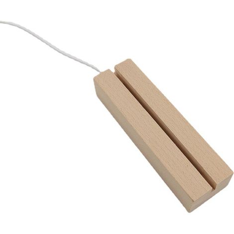 Base de exhibición de madera con LED de 8 colores R2LE, base de exhibición rectangular para lámpara de escritorio, base iluminada de madera para arte de resina, 1 pieza