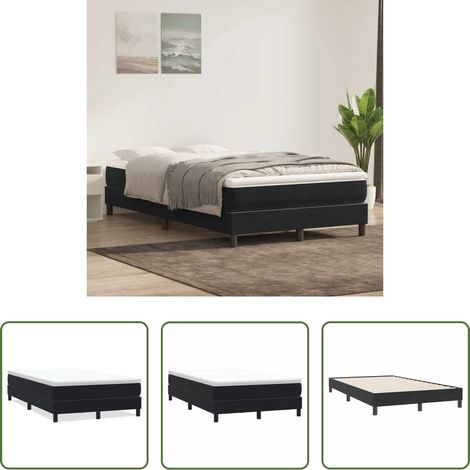 vidaXL Matratze - Boxspringbett ohne Matratze Schwarz 120x220 cm Samt (1/5)