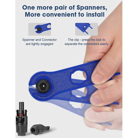 5 Paires Connecteur PV, AVCE Clés Hexagonales, Connecteurs Electriques Solaire Etanche Mâle + Femelle pour Panneaux Solaires Cable Accessoires, Noir (1/3)