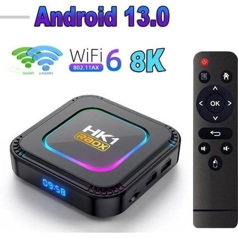 Boitier IPTV Android 13 HK1 RBOX-K8 – Processeur Rk3528 4 Go RAM 32 Go ROM – Décodage 8K – Wi-Fi 6 – Compatible Netflix et YouTube (1/4)