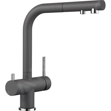 Blanco Fontas S II - Robinetterie d’évier avec douchette extractible et fonction filtrante, gris pierre 525207 (1/4)