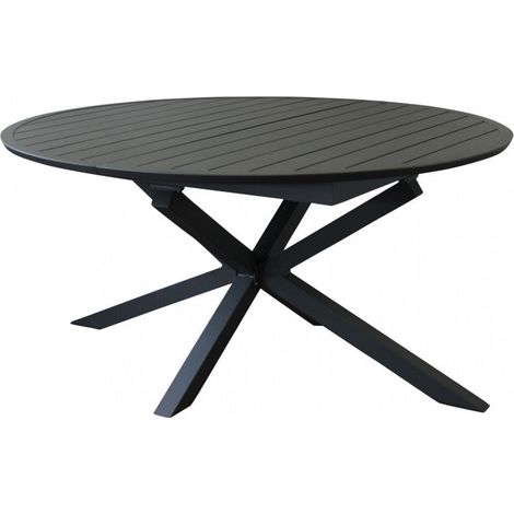Tavolo in alluminio rotondo allungabile antracite con diametro 150x150xH75 cm Camet