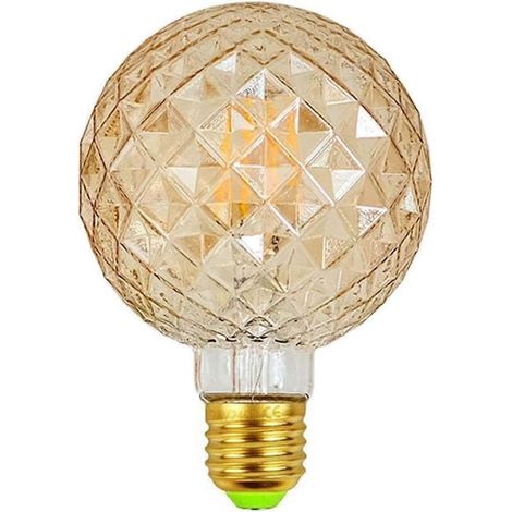 Promotion hivernale, ampoule LED E27 4W, culot G95, blanc chaud, idéale pour un éclairage rétro et nostalgique. (1/5)