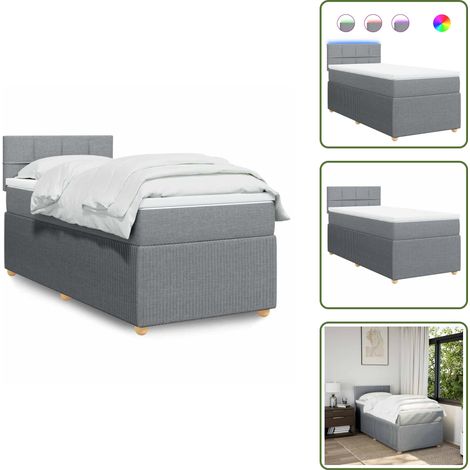 Sommier à lattes de lit et matelas Gris clair 90x190 cm Tissu - Sommier À Lattes De Lit - Sommiers À Lattes De Lit - Lit - Meuble De Chambre À Coucher