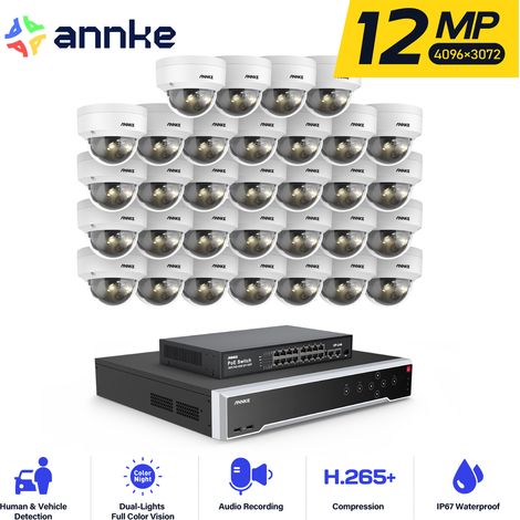 ANNKE 12MP Überwachungskamera Set Aussen,32 Kanäle NVR mit 32 POE IP Kameras,Bewegungserkennung,Nachtsicht,App/PC Fernbedienung (1/5)
