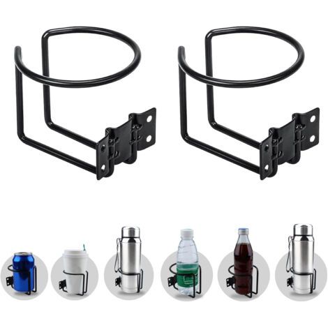 2PCS Universel Porte-gobelet, Porte-Gobelets De Voiture De Bateau, Porte-Gobelets pour Accueil Laverie Navire Yacht Caravane Tracteur Bars Bureau Noir (1/5)