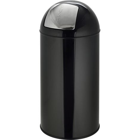 Poubelle à poussoir / Poubelle automatique PUSH 35L satin noir hjh OFFICE