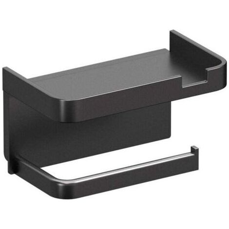 Porte Papier Toilette, Support Papier Rouleau sans Percage Derouleur Papier WC,Distributeur Papier avec Tablette, Acier INOX Auto-adhésive et Mural pour Salle de Bain Suspension murale sans clous (1/4)