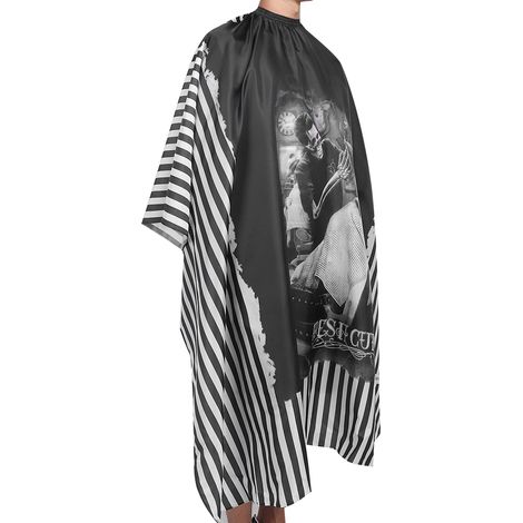 Cape de coiffure professionnel, tablier de barbier pour salon, coupe-cheveux imperméable, outil de coiffure homme femme, cape de coupe avec fermeture, accessoire coiffeur résistant. (1/5)