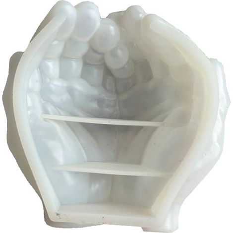 Moule en silicone en forme de main pour résine époxy, idéal pour support de lampe lune, porte-bijoux, objets de décoration. Démoulage facile. Moule plus épais.