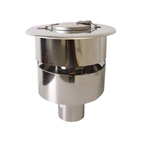 [JAMAIS UTILISE] Chapeau Terminal de Toiture DIXNEUF Dixinox PGI Ø80/130mm - 048.DCTIV80 (1/4)