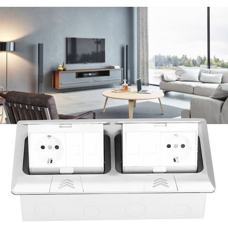 Boîtier de Prise Électrique Escamotable avec Couvercle - Kit d'Installation Multiprise 250V 16A (1/5)