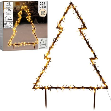 Árbol de Navidad metálico para exteriores con 225 LED, 100 cm (1/5)