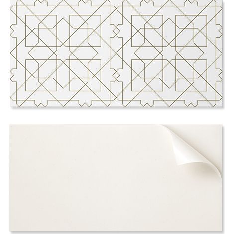 Azulejos autoadhesivos con gr谩ficos para comedor, PVC, patr贸n geom茅trico de l铆neas, 10x40x20 cm