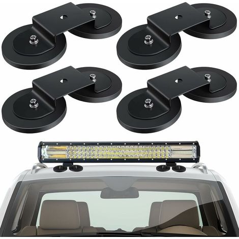 4pcs support de montage de lampe de travail magnétique support de montage de lampe LED magnétique support de montage de barre de montage de lampe de camion SUV hors route plafonnier barre de lumière a (1/4)