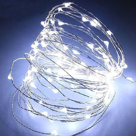 40 Lucine luce led bianco freddo ghiaccio  con filo nudo a batteria micro per decorare alberi di natale presepe ghirlande centrotavola decorazioni vanno anche in acqua
