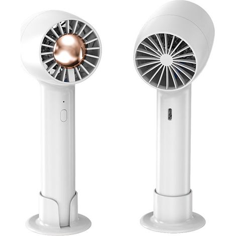 1 Ventilateur électrique, rechargeable USB-C, 3 vitesses réglables, moteur sans balais silencieux, pour bureau camping voyage (1/5)
