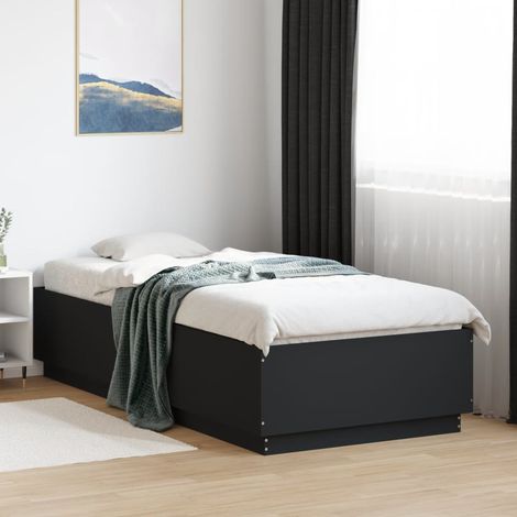 Estructura de cama madera de ingeniería negra 90x200 cm vidaXL (1/5)