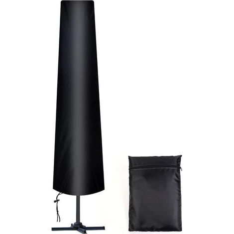 Schutzhülle für Sonnenschirme, gerader Durchmesser 300 cm, 210D Oxford-Gewebe, inklusive Aufbewahrungstasche, wetterfest, UV-beständig, schneesicher (1/3)