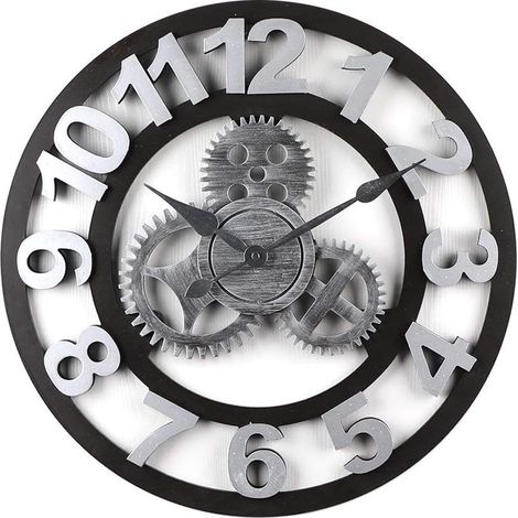 Horloge murale silencieuse, sans tic-tac, chiffres romains, décoration à piles, facile à lire, pour salon, bureau, cuisine - 40CM (1/5)