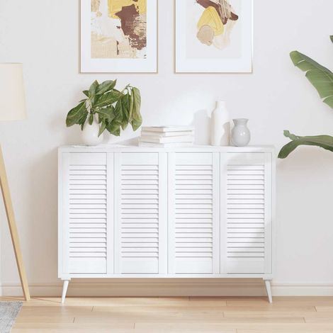 Portes d'armoire à persiennes 4 pcs blanc 69x29,5 cm (1/5)