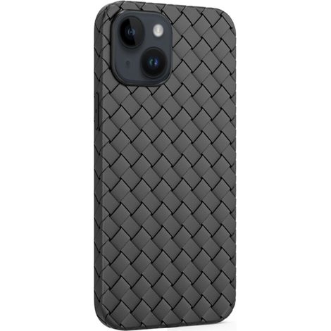 Una funda cómoda y ultrafina para el iPhone 14 de 6,1 pulgadas, con textura tejida y un bisel elevado de diseño preciso para una mayor protección de la cámara, fabricada en silicona líquida resistente (1/2)