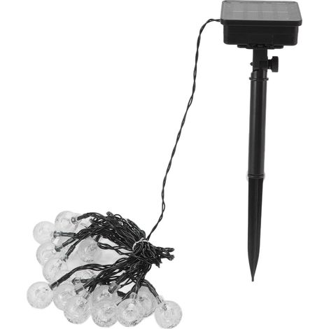 Guirlande lumineuse solaire 20 LED IP65 étanche 2 modes boule décorative extérieur 16,4 ft Blanc (1/5)