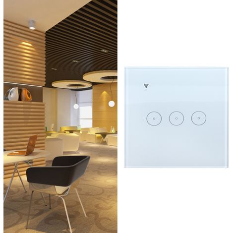Intelligenter WLAN-Touch-Wandschalter mit Fernbedienung, Bedienfeld, für die Inneneinrichtung, EU 95–250 V/AC 10 A (1/5)
