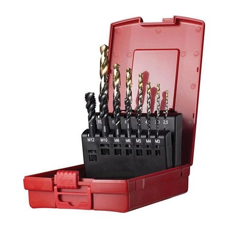 Set di maschi a macchina No. 204 CN L113 M3-M12 14 pezzi HSS-E PM Ku.-Kass.DORMER