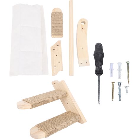 Hamac mural pour chats avec marches, meubles en bois, étagère d'escalade, lit Stable pour jeu intérieur (1/5)