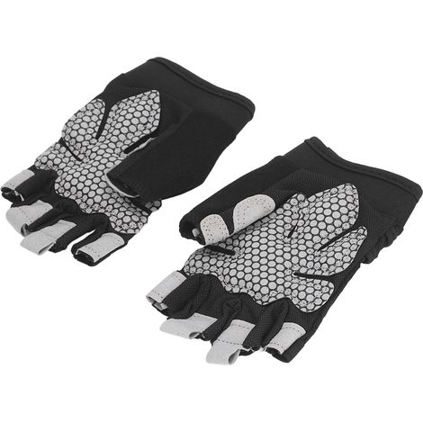 Gants de sport demi-doigts ajustables et ventilés, sans anneau de traction, antidérapants, pour hommes et femmes, taille M. (1/5)