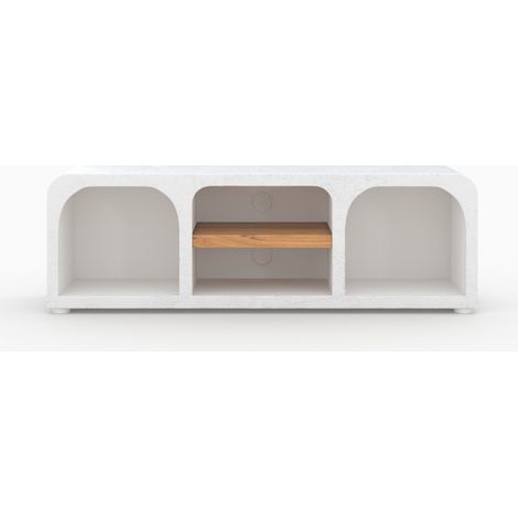 Mueble de TV en concreto blanco roto - Fira