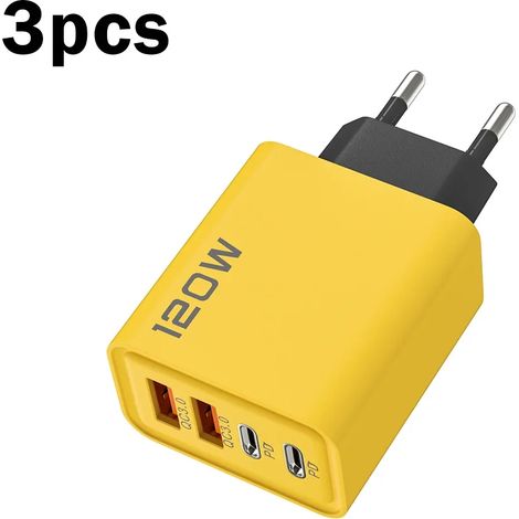 Chargeur rapide USB Type C Quick Charge 3.0 de 120 W pour iPhone, Samsung et Xiaomi (compatible PD). Connecteur de charge rapide USB. (1/5)