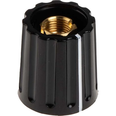 Bouton de potentiomètre RS PRO, Axe de 6.4mm, Diamètre de 14.7mm, Bague ( Prix pour 1 ) (1/2)