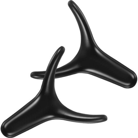 Crochets muraux en forme de corne, lot de 2, en alliage de zinc noir, adaptés pour suspendre les vêtements. (1/5)