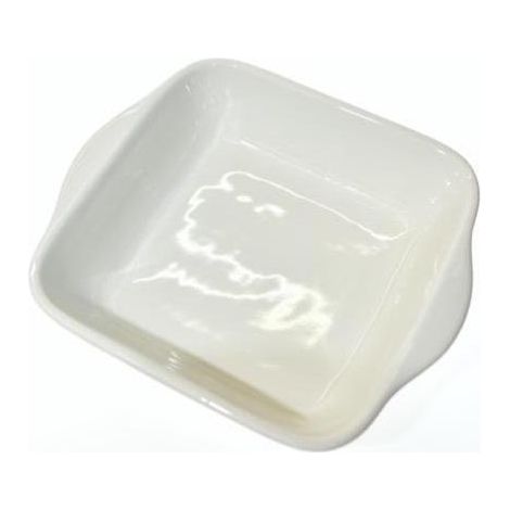 M HOME - 1 PIROFILA QUADRATA RIGATA BIANCA CON MANICI 25X21.5X6.5 CM