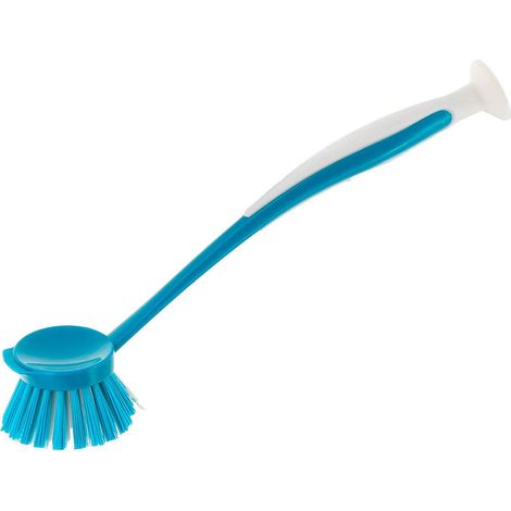 Cepillo redondo con mango aspirante para vajilla - blanco azul - Tendance (1/5)