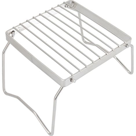 Grille de camping pliable en acier inoxydable, en forme de grille QQB, idéale pour les pique-niques et les activités de plein air. (1/5)