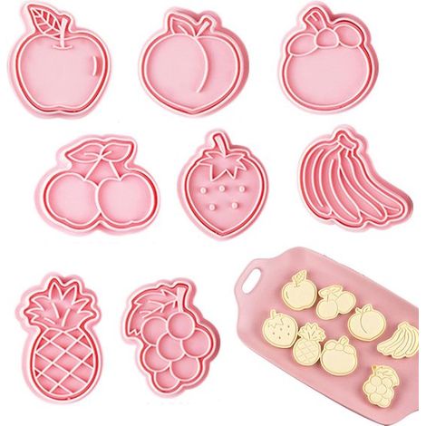 Set di 2 formine per biscotti, formine per biscotti a tema frutta, stampi per biscotti, formine per biscotti in plastica a forma di frutta, formine per biscotti a forma di banana, set di formine per b (1/5)