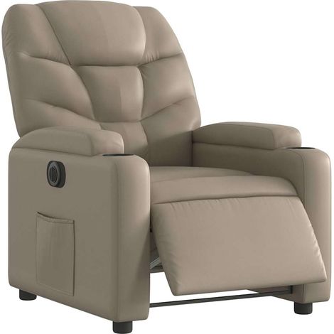 vidaXL Poltrona Reclinabile Elettrica Cappuccino in Similpelle