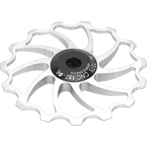 MEIJUN Galet de Dérailleur Arrière 15T en Céramique pour Vélo Tout Terrain Pliable, Argenté (1/5)