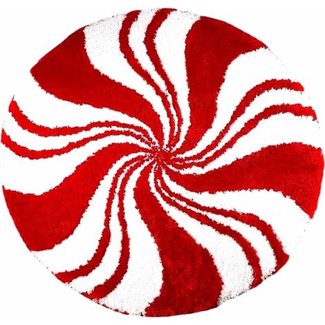 Tapis De Bain - Motif Flocon De Neige - Rond - Non Glissant - Lavable - 60 X 60 Cm - Polyester - Pour Salle De Bain Cuisine Et Entrée (1/5)