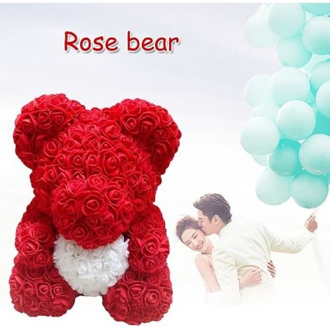 pour toujours amour fleur éternelle Rose ours poupée Saint Valentin anniversaire anniversaire Girlfriend femme cadeau 25cm (1/4)