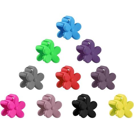 Frcolor Lot de 50 mini pinces à cheveux mates pour filles, avec fleurs, accessoires pour frange enfantine (couleurs aléatoires) (1/5)