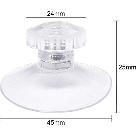 Filiyano-Lot de 30 ventouses avec filetage et écrous moletés 45 mm, transparentes (1/5)