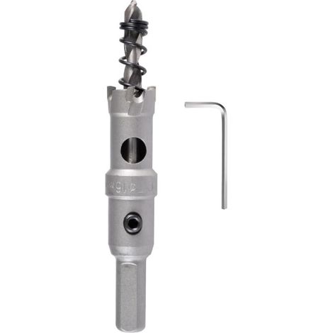 16mm Foret de scie cloche en carbure , Coupe-trou en carbure de tungstène, coupe-trou industriel pour l'acier inoxydable, le métal, le fer, l'alliage, le cuivre, le bois et les plastiques (1/4)