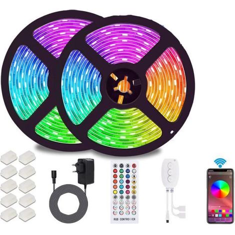 Ruban LED - - 5050 RGB - 10m - Contrôle Bluetooth - Télécommande IR (1/5)