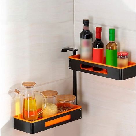 Scaffale organizer girevole a 180 con 2 mensole per cucina e bagno Salvaspazio