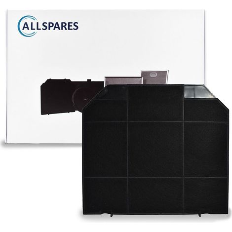 Filtro a carbone AllSpares per cappe aspiranti, adatto tra gli altri ai modelli AEG-Electrolux Zanussi EFF72 / MCFE04 / 9029800480 / 9029793636 / Faber 112.0157.243 e SMEG KITFC161 (265x236x15mm)